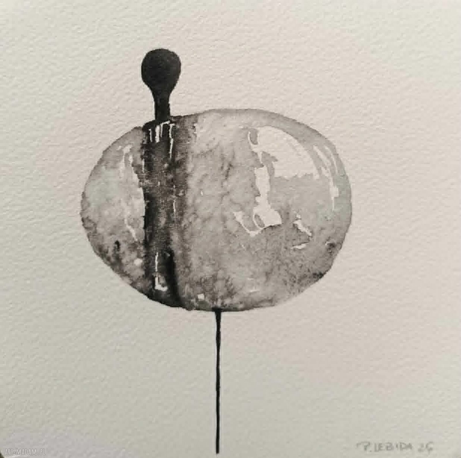 Zestaw 4 akwarel „Postacie” Paulina Lebida - sygnowane prace 15x15 cm (bez oprawy)