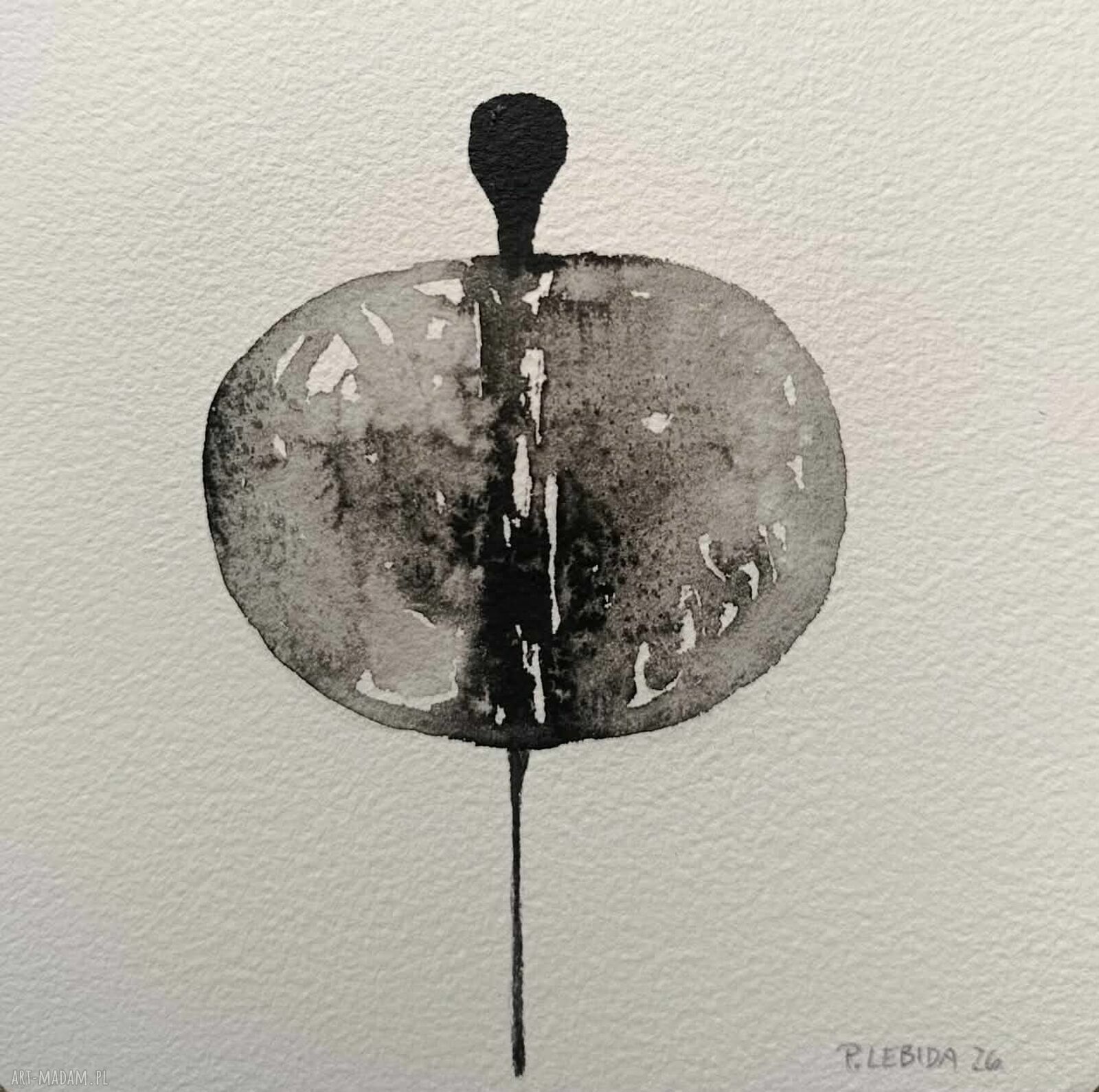 Zestaw 4 akwarel „Postacie” Paulina Lebida - sygnowane prace 15x15 cm (bez oprawy)