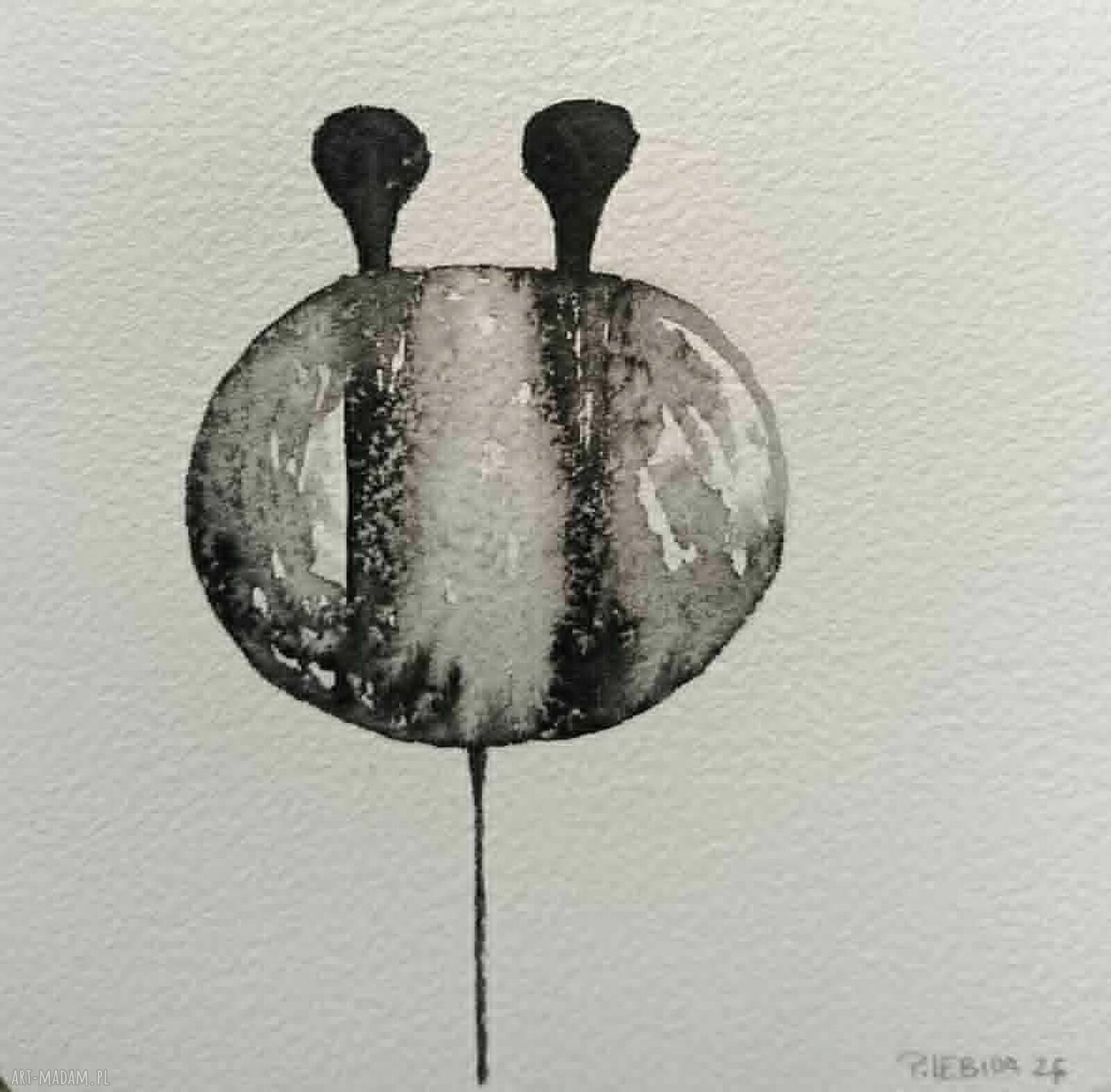 Zestaw 4 akwarel „Postacie” Paulina Lebida - sygnowane prace 15x15 cm (bez oprawy)