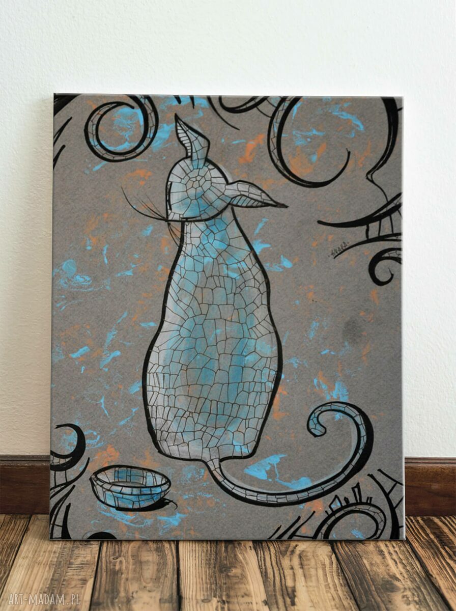 Czy da się coś zjeść? Koty - obraz giclee na płótnie Canvas