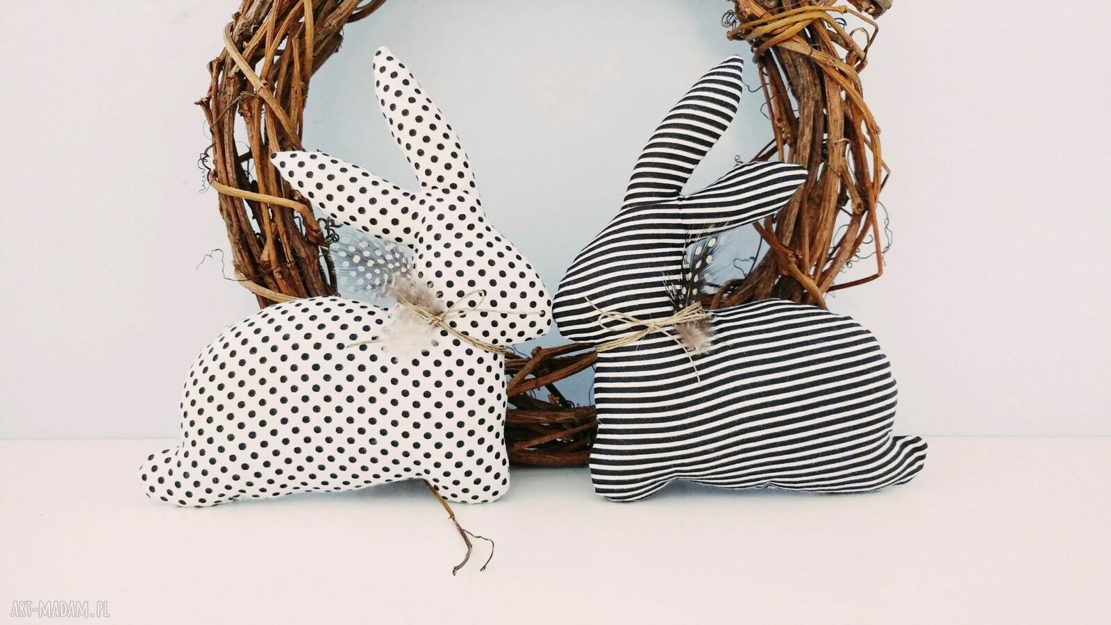 Daisy i Oskar zakochane zajączki wielkanocne handmade