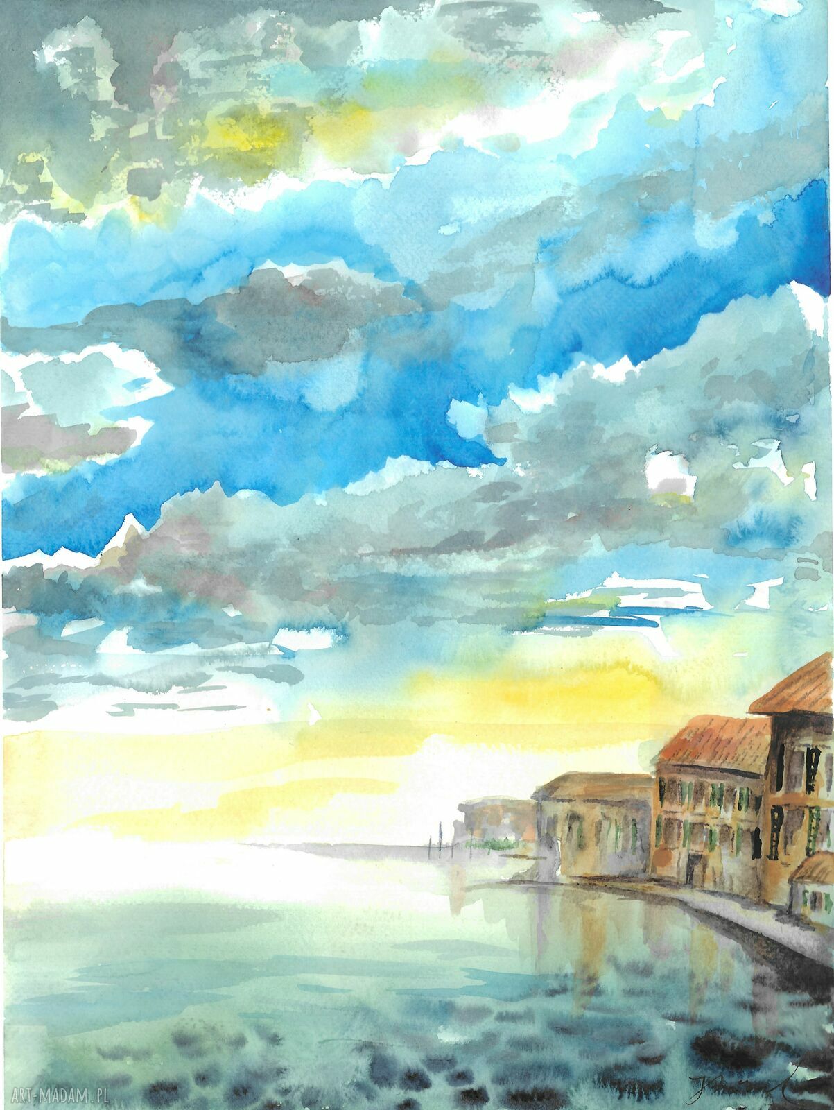 Akwarela 'Dalmacja' 40 x 30 cm malowana ręcznie