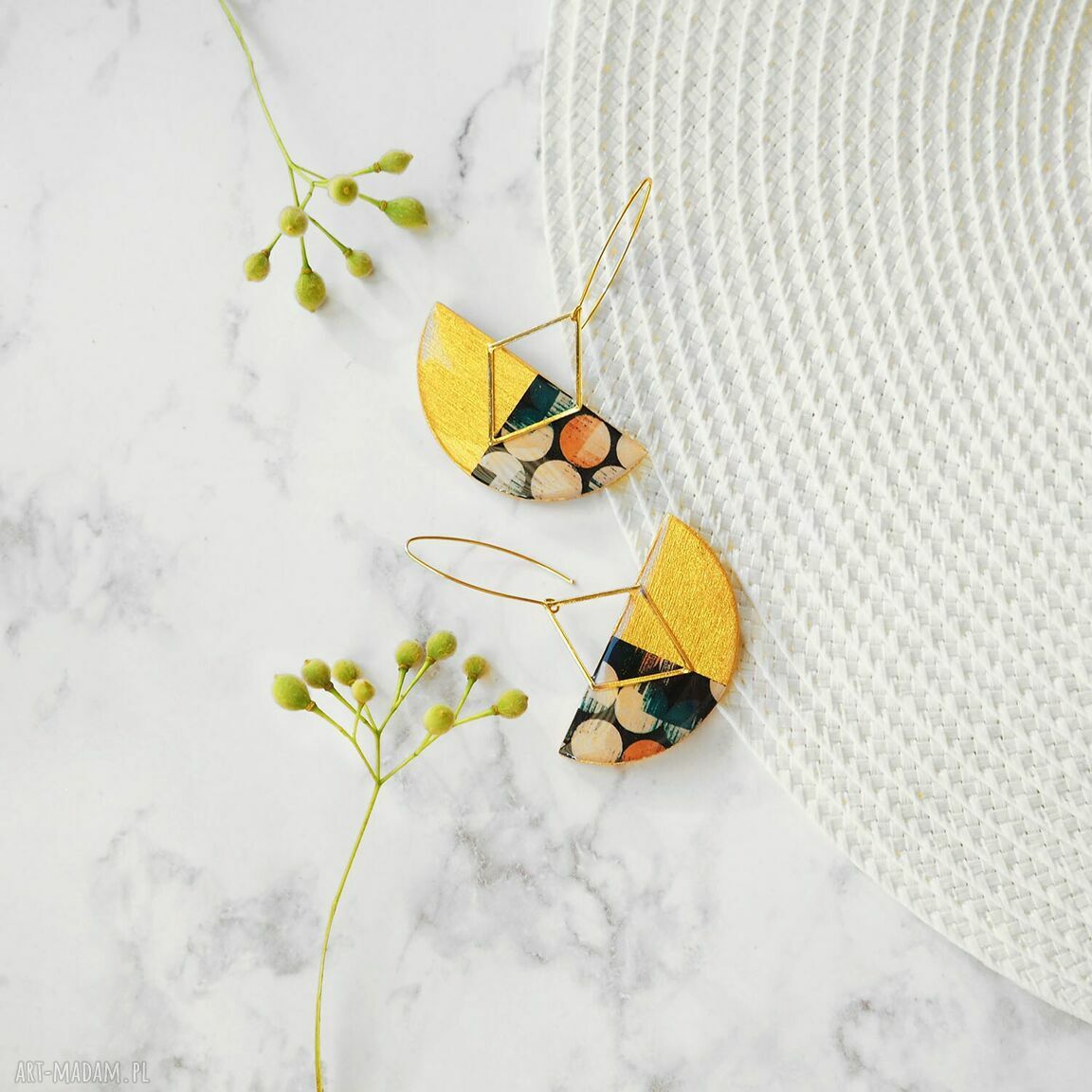 Kolczyki Dama GOLDEANO ze srebrem pozłacanym - autorskie handmade