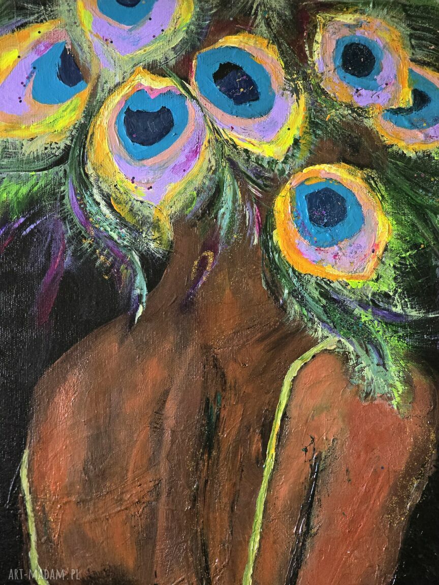Dama w zielonej sukience - obraz akrylowy 80x40 cm