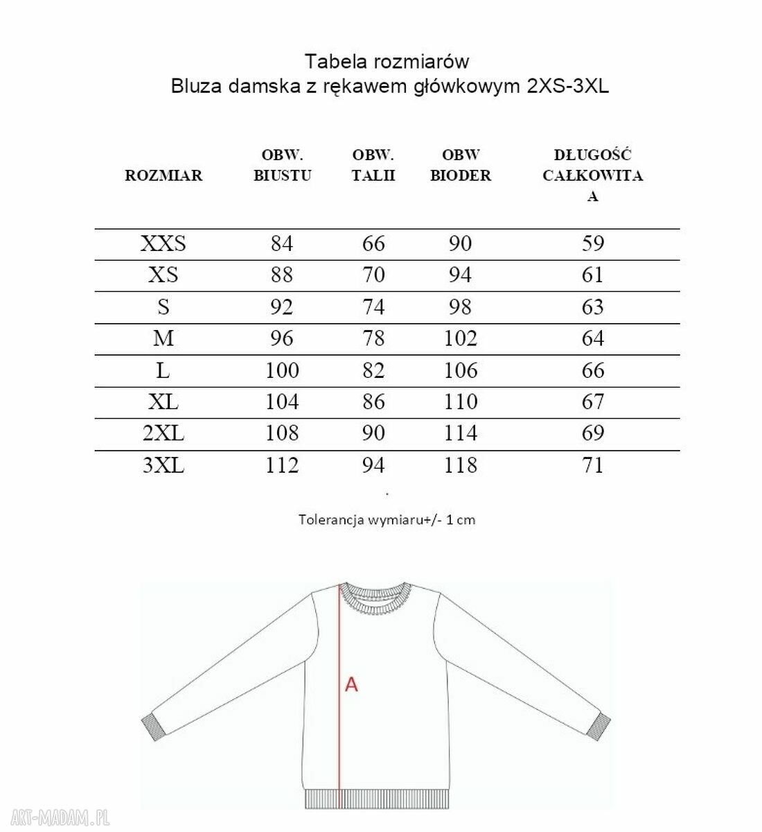 Bluza damska Tropical bez kaptura - ręcznie szyta z bawełny i elastanu