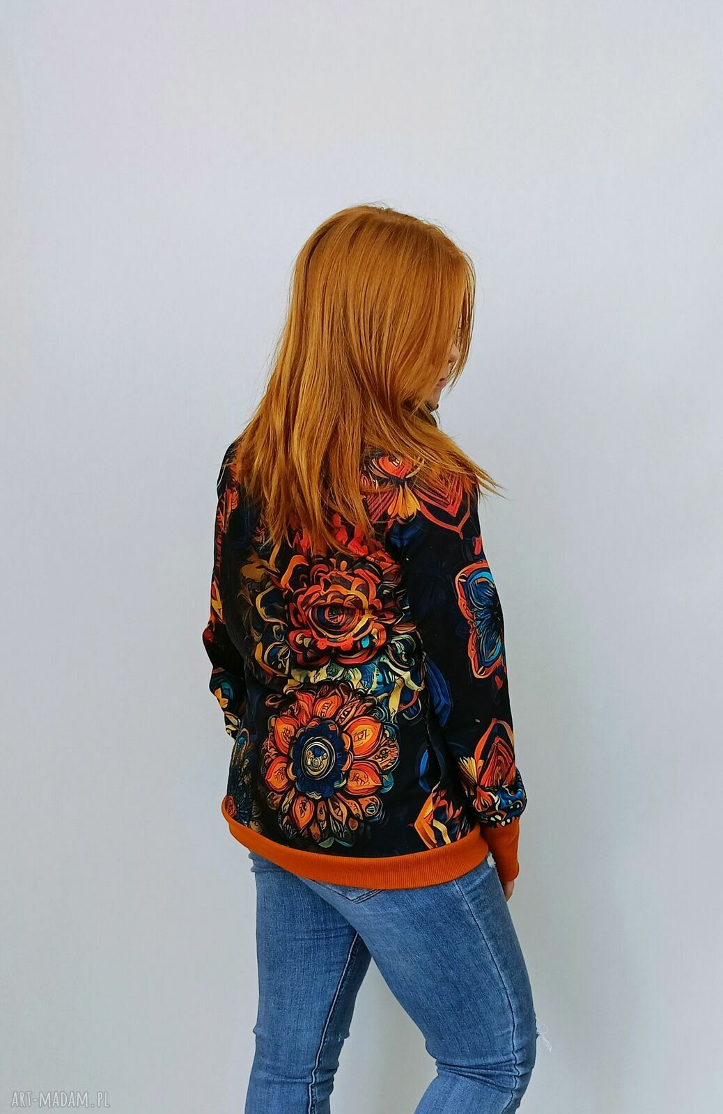 Bluza damska z kominem MANDALA - wygodny handmade na co dzień