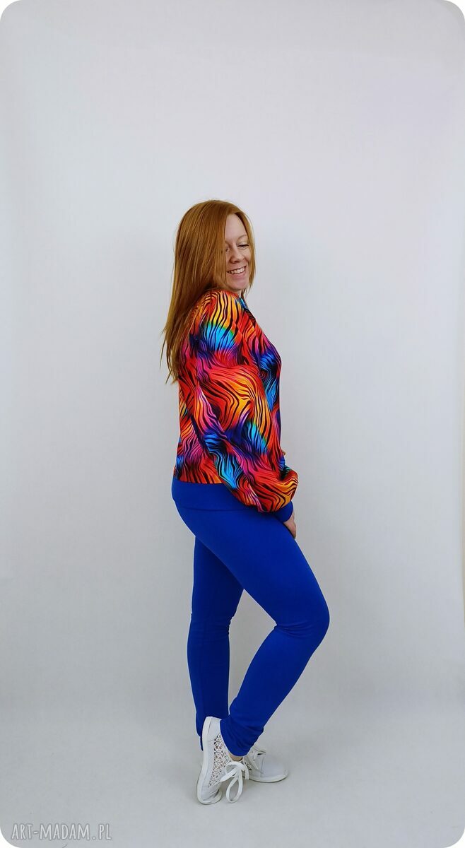 Bluza damska LOBO ZEBRA - szeroki rękaw, ściągacze, rozmiar S