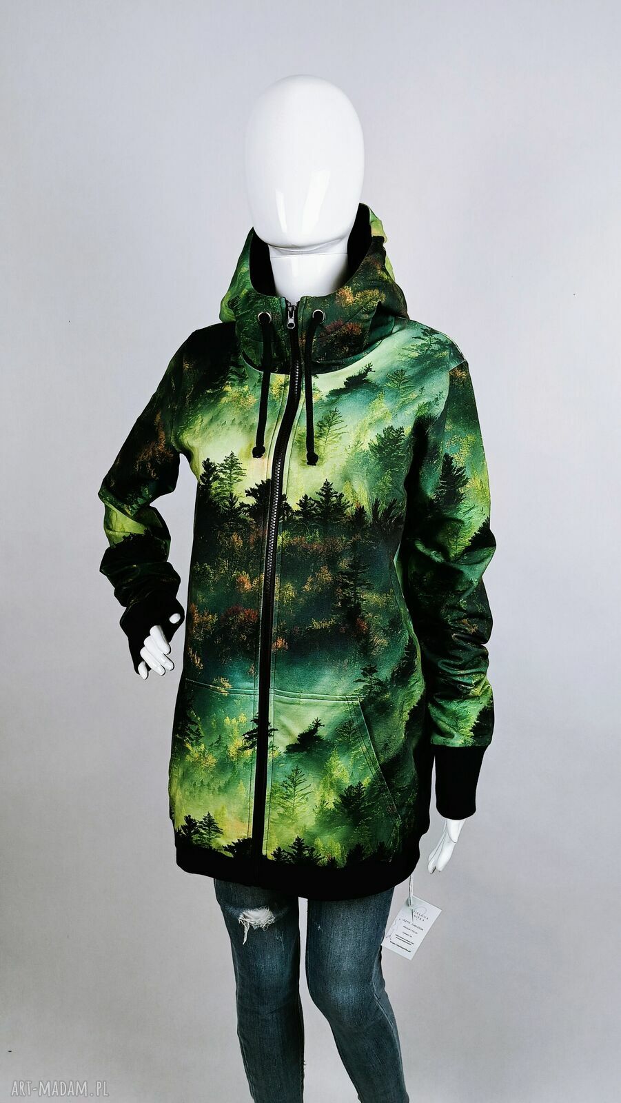 Bluza damska rozpinana z kapturem LAS - na wiosnę