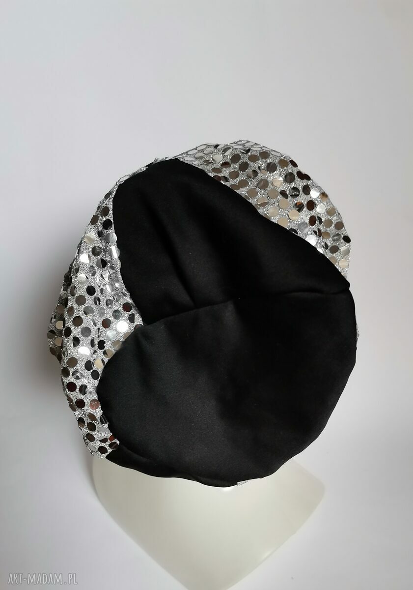 Kolorowa czapka damska z podszewką w cekinowym boho stylu (58-59 cm)