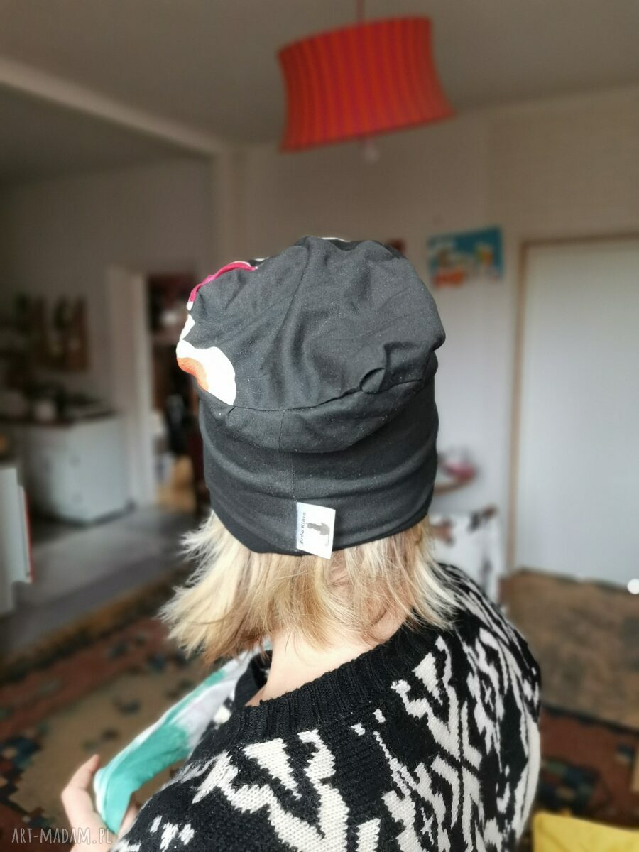 Wiosenna czapka damska Ruda Klara - rozmiar uniwersalny na podszewce (folk, boho)