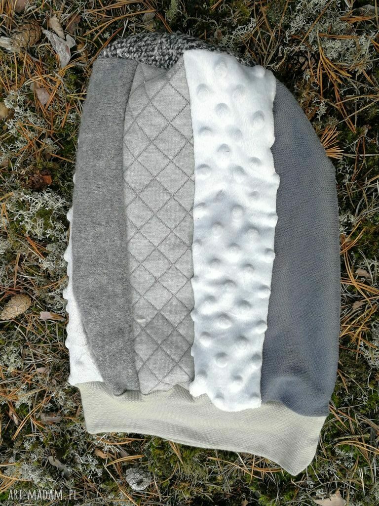 Czapka damska patchworkowa Etno-Boho na podszewce