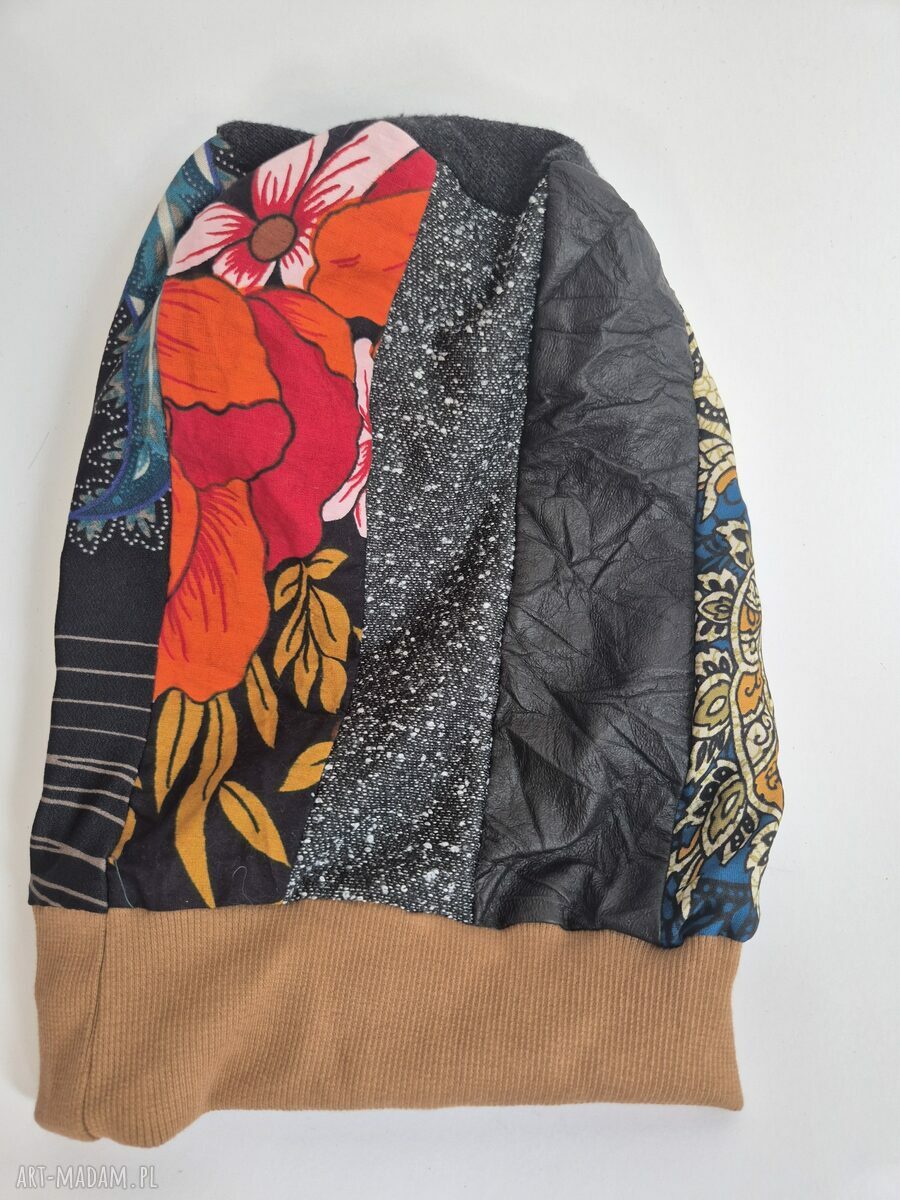 Czapka turban boho dla kobiet - patchwork, rozmiar uniwersalny