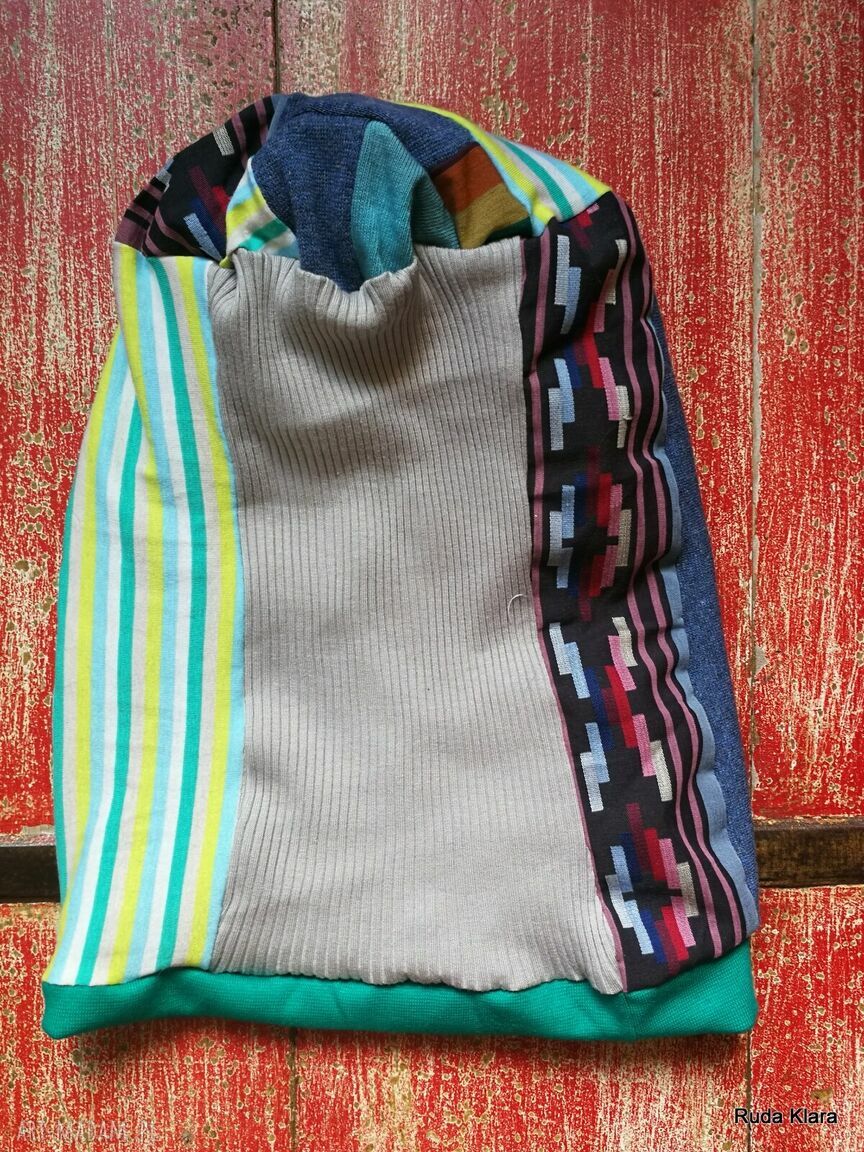 Czapka damska etno boho folk - patchwork na podszewce
