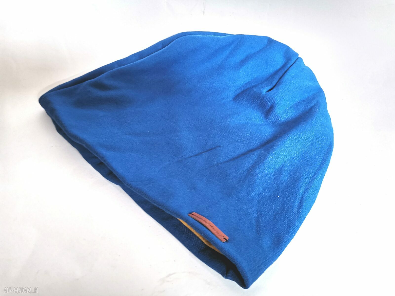 Wiosenna czapka etno-boho unisex 61-62 cm na podszewce