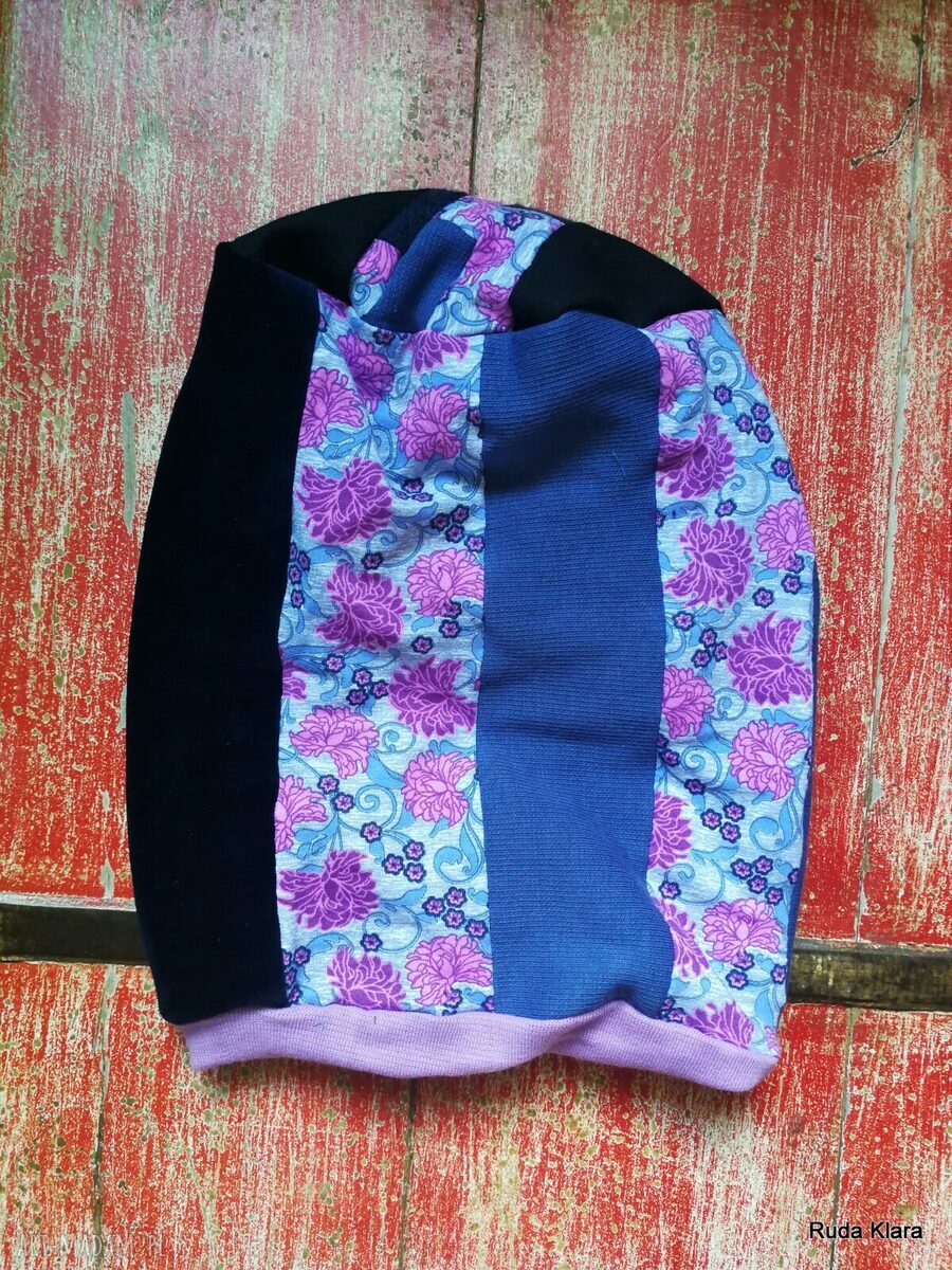 Czapka damska Etno Boho Folk - patchwork na podszewce