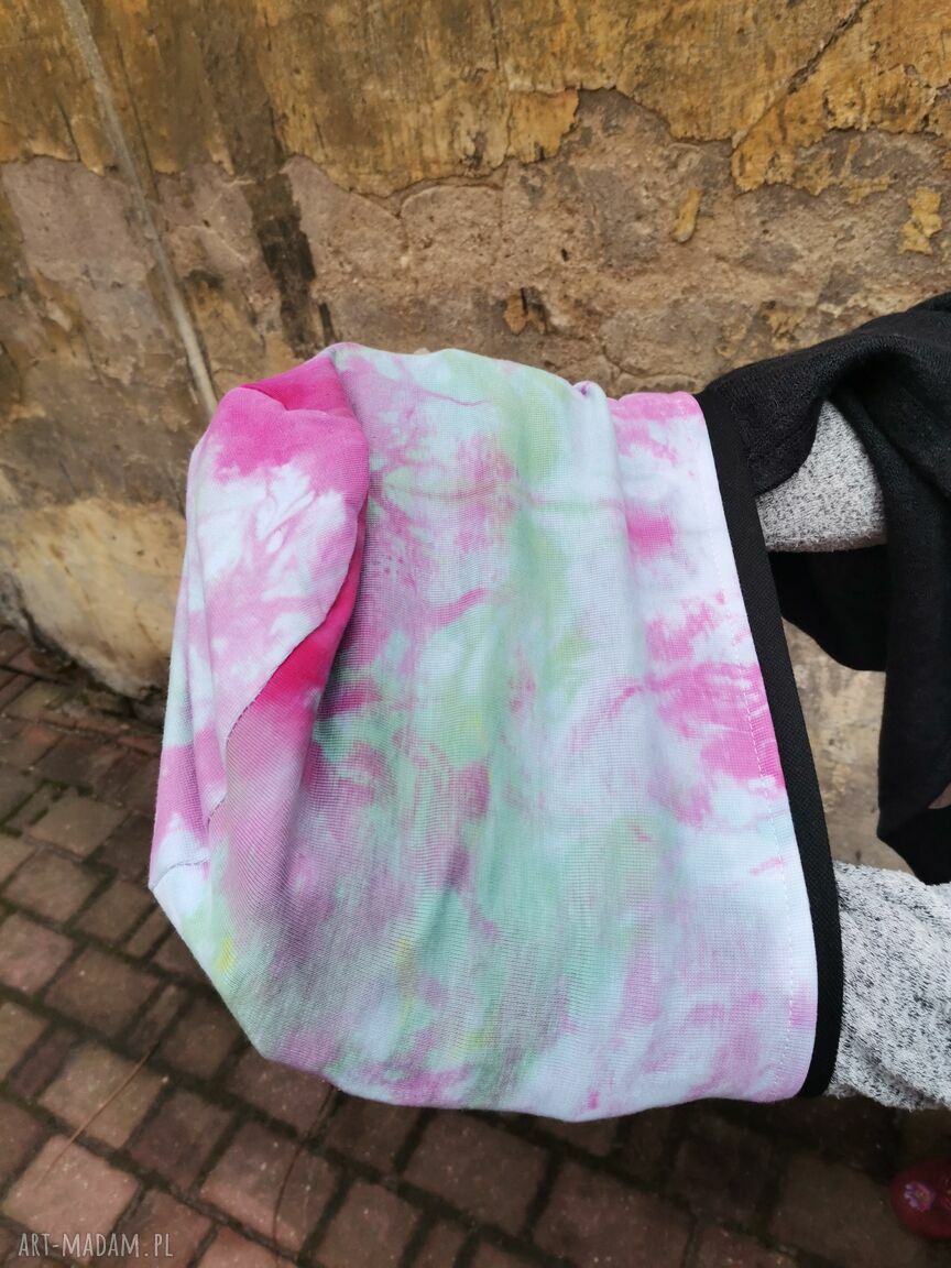 Czapka Ruda Klara - ręcznie farbowana dzianina z podszewką