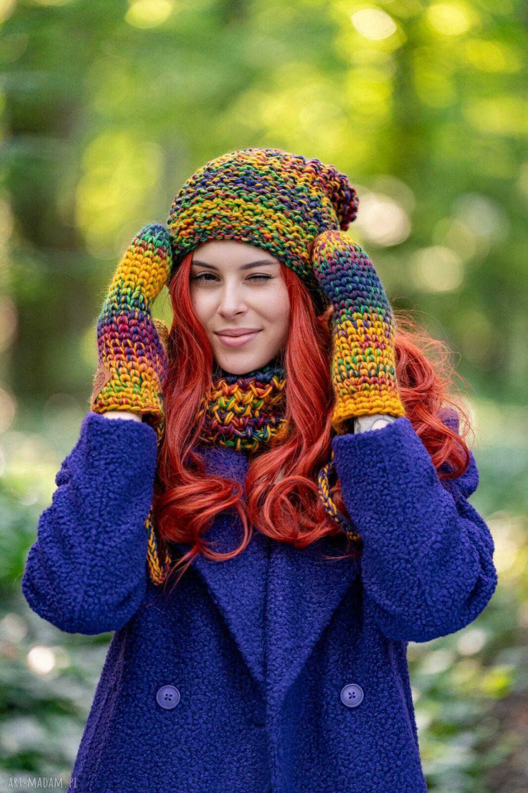 Czapka MERINO 100% Neverland „Kolory” z podszewką bawełnianą - komfort bez drapania