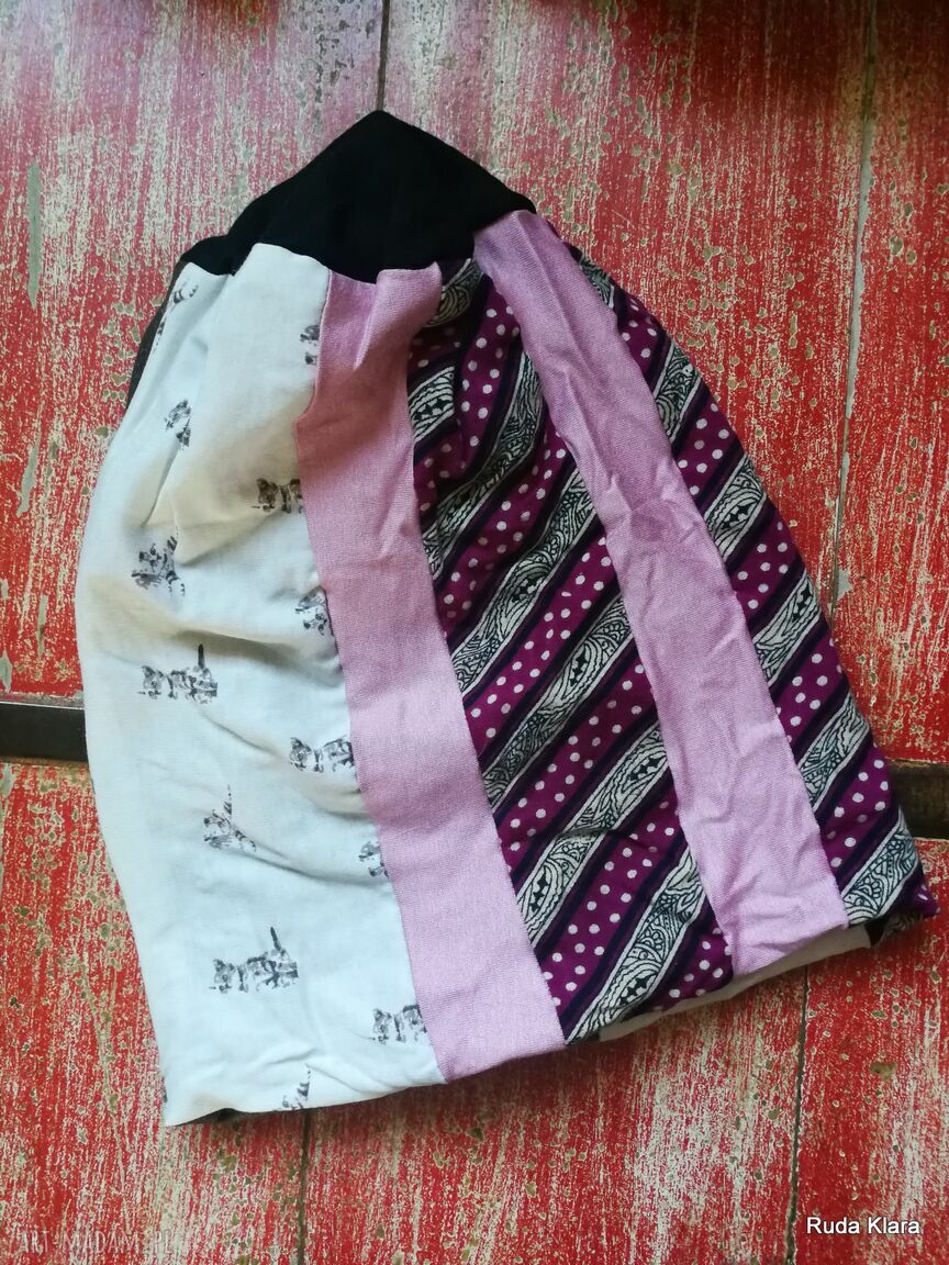 Kolorowa wiosenna czapka damska patchworkowa 58-59 cm - sportowa, na podszewce