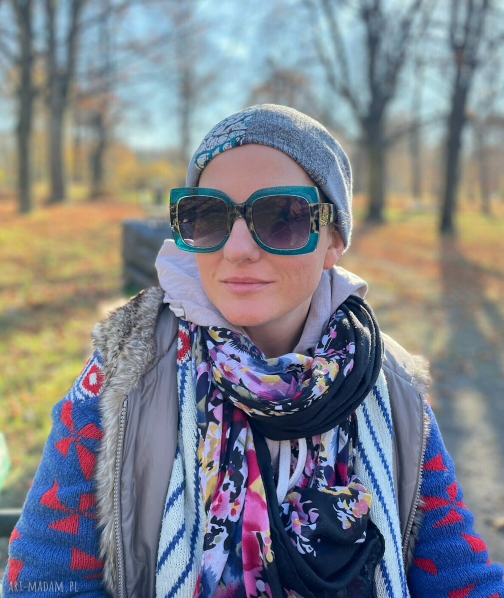 Czapka damska patchworkowa na podszewce - rozmiar uniwersalny boho folk