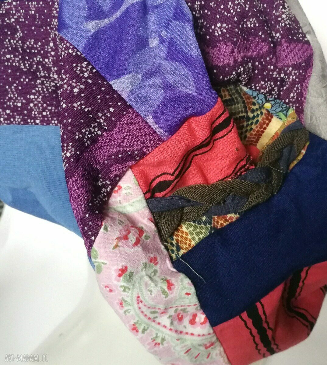 Czapka damska szyta patchworkowo Smerfetka Box A1 na podszewce - rozmiar uniwersalny