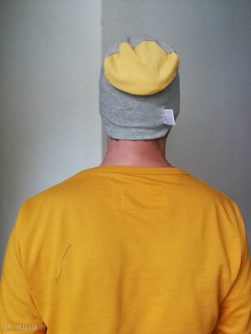 Czapka boho sportowa unisex z dzianiny na podszewce (rozmiar uniwersalny)