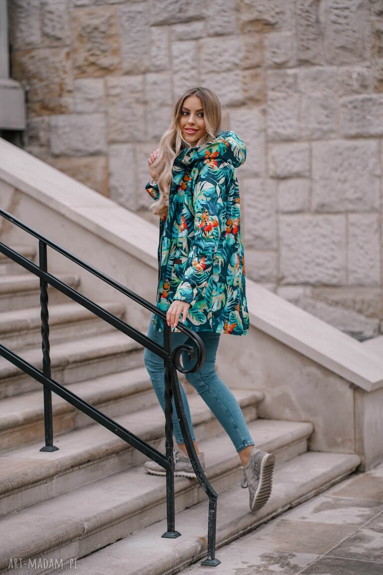 kurtki: damska kurtka parka z kapturem i kieszeniami Ręcznie zrobione