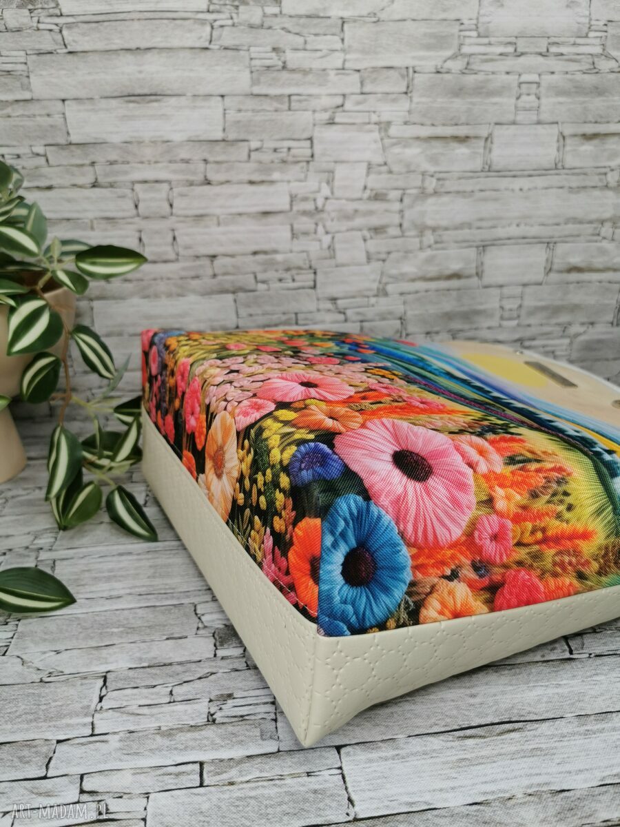 Pojemna handmade shopperka damska na ramię Pejzaż 4 - mieści A4