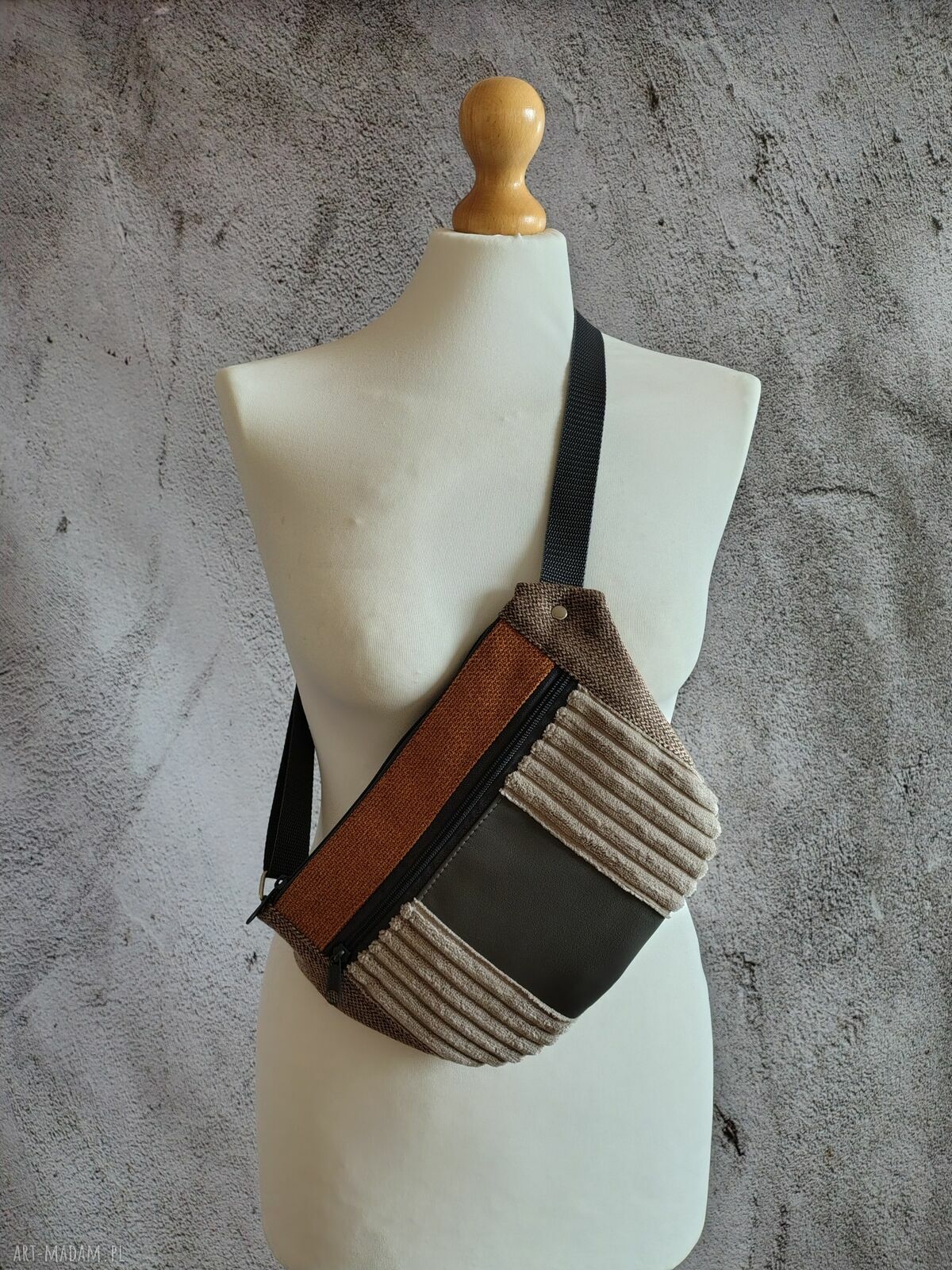 Damska nerka/saszetka na rower i do pracy - mini cross handmade