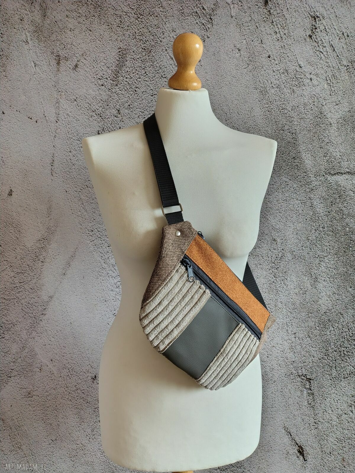Damska nerka/saszetka na rower i do pracy - mini cross handmade