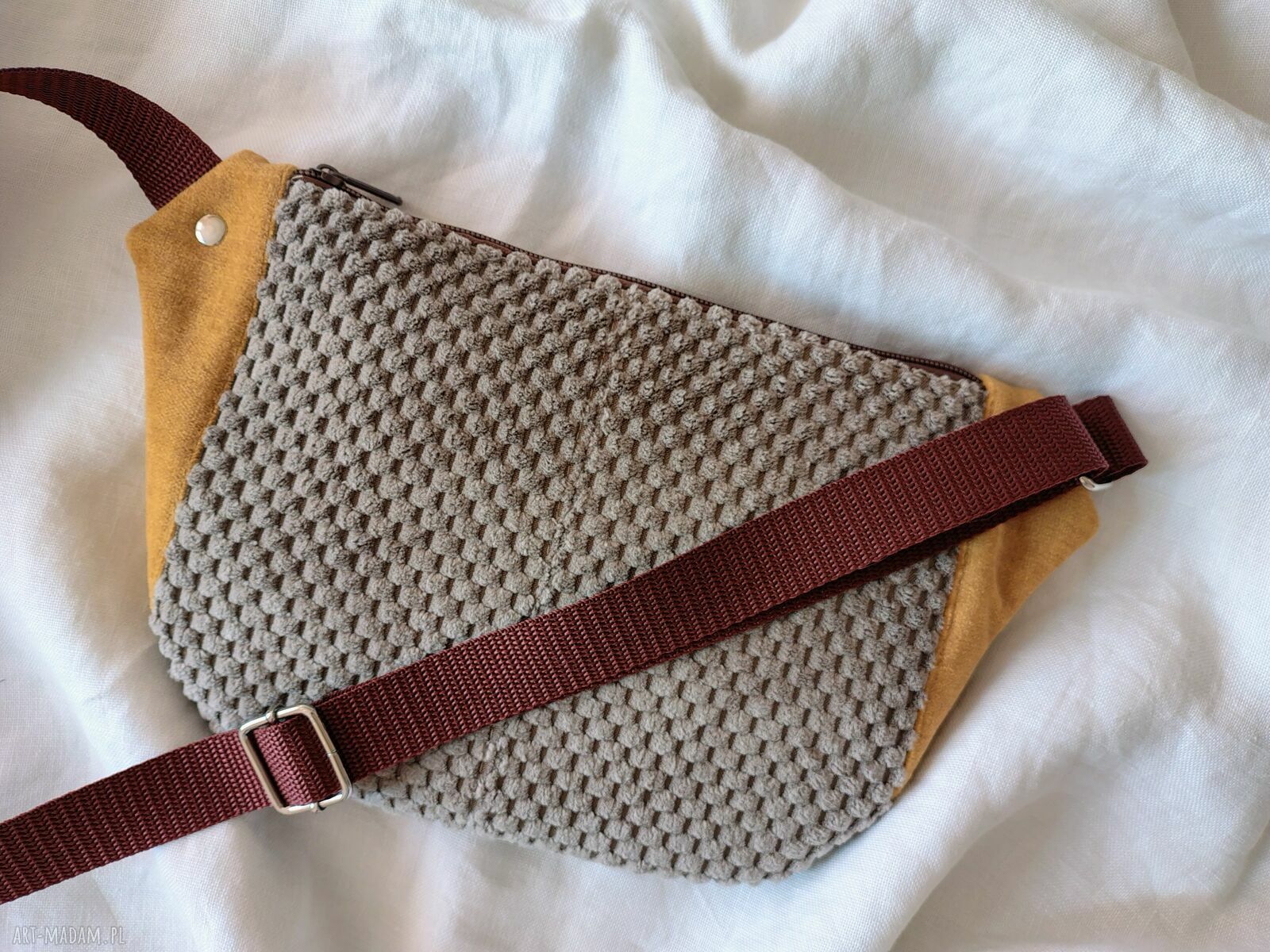 Damska nerko-torebka na rower - mini saszetka handmade