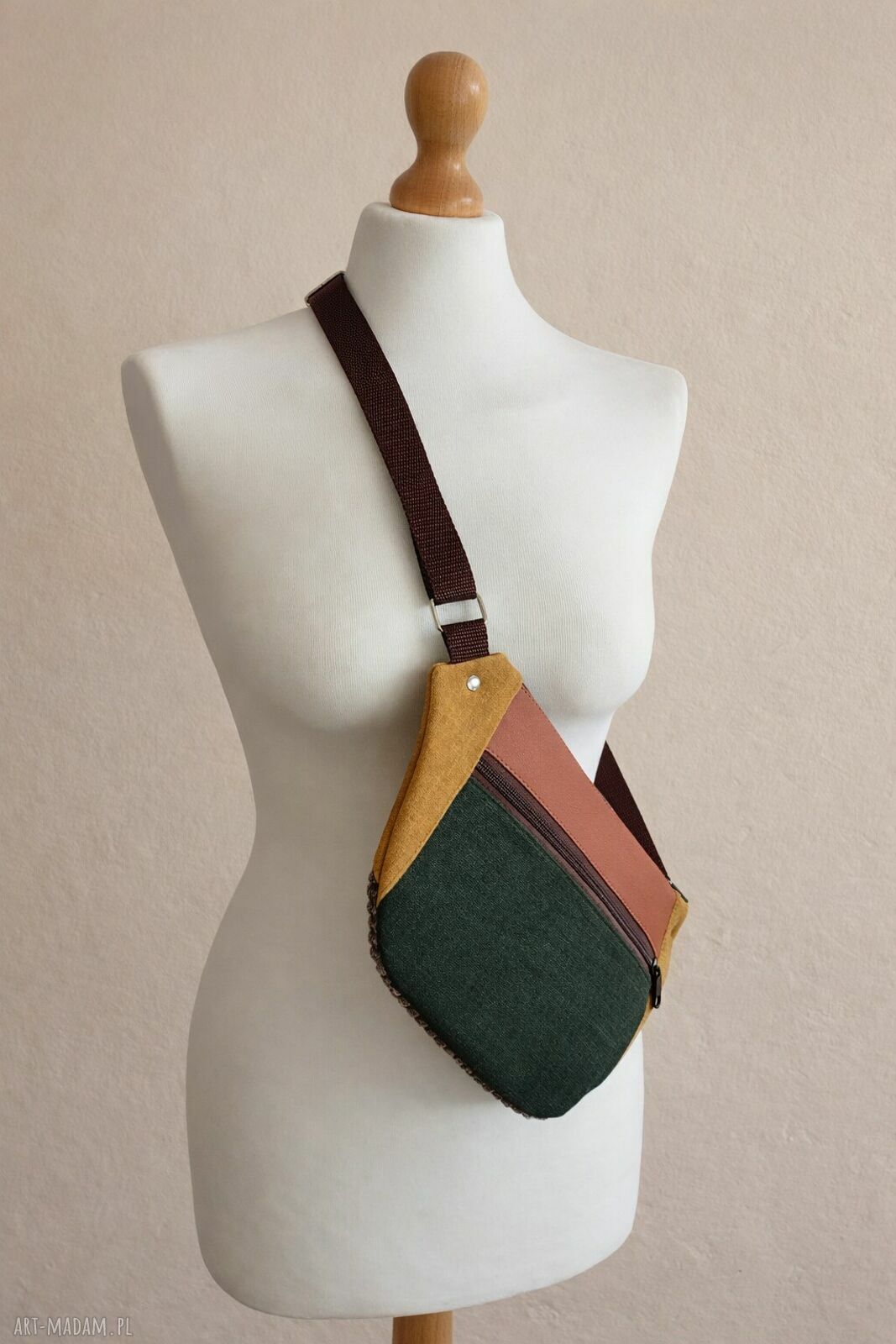 Damska nerko-torebka na rower - mini saszetka handmade