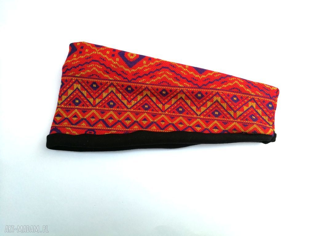 Opaska damska szeroka etno boho handmade - Ruda Klara