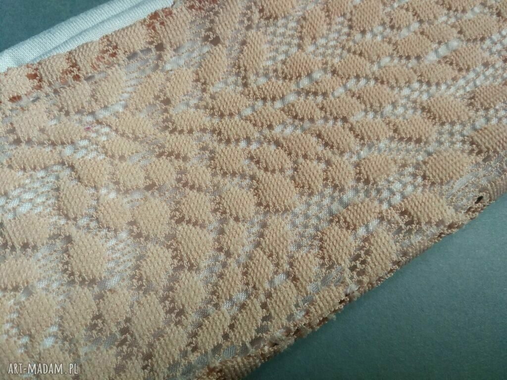 Ręcznie robiona opaska damska koronkowa pastelowa 9 cm - obwód uniwersalny
