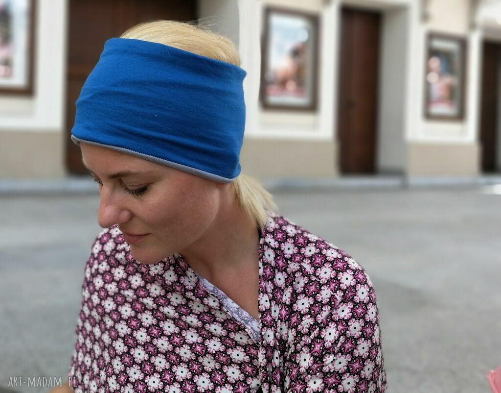 Opaska dziecięca z dzianiny - mała, etno i boho (54-55 cm)