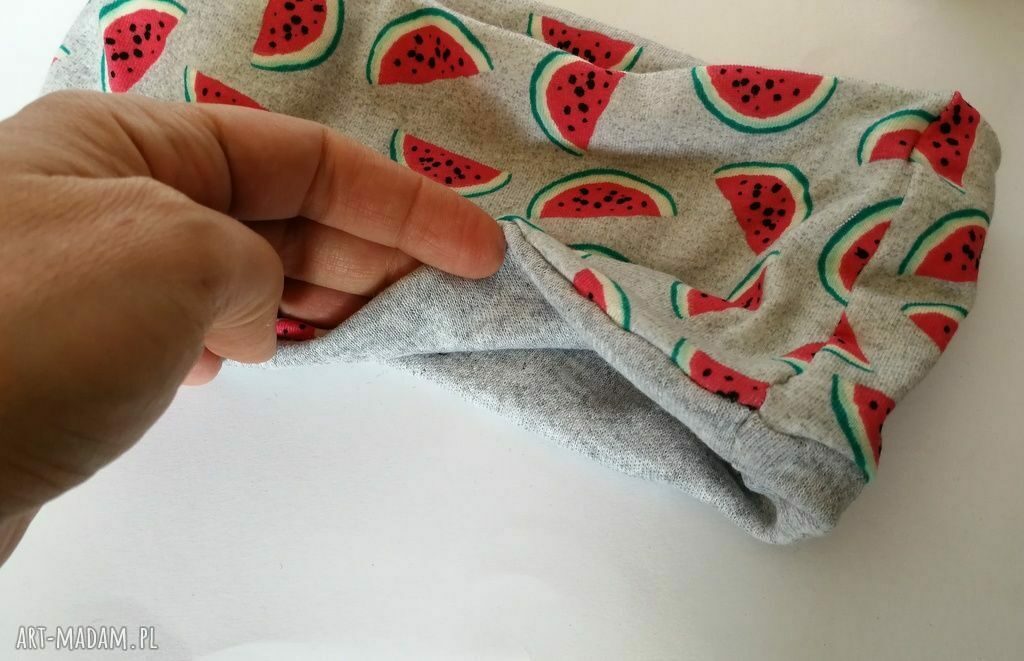 Opaska damska szeroka dzianinowa sportowa Arbuz