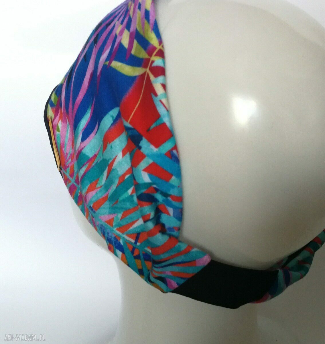 Opaska damska BOX T1 - etno boho folk, rozmiar uniwersalny na gumce