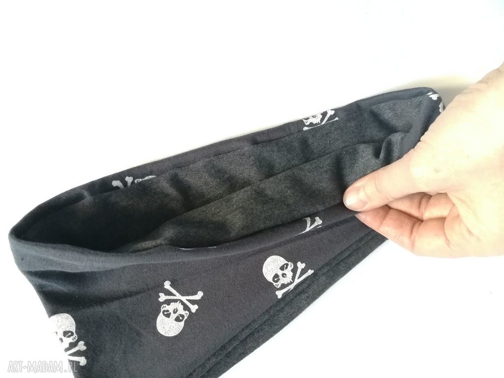 Opaska damska wiosenna w czaszki - sportowa do biegania i jogi (handmade)