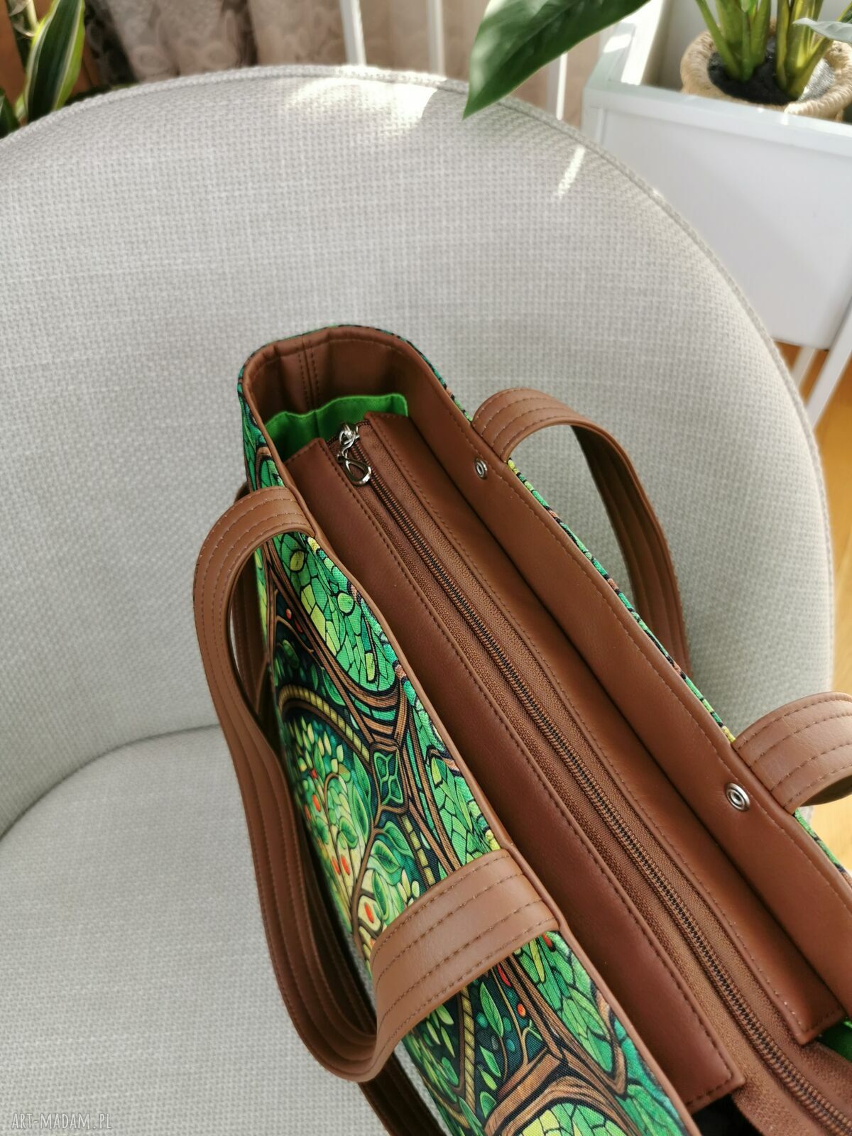 Torebka damska shopperka na ramię A4 z kosmetyczką - wodoodporna (handmade), w zestawie