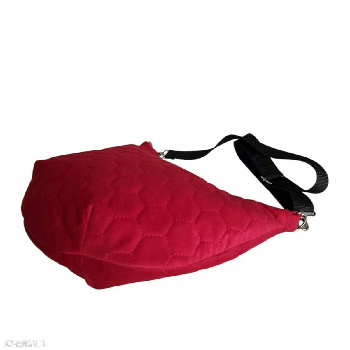Torebka damska pikowana Hobo velvet bordo T01-H001 - na ramię i listonoszka