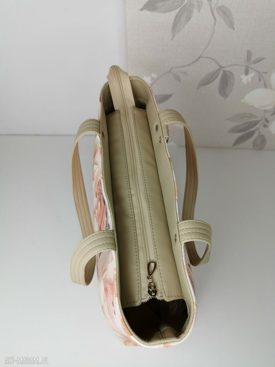 Pastelowe ptaki - duża torebka shopper na ramię (mieści A4)
