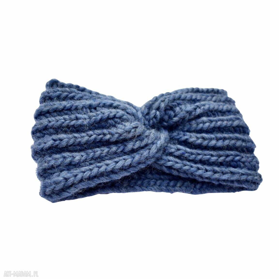 Damska opaska na zimę typu turban - ręcznie robiona z ekologicznej wełny