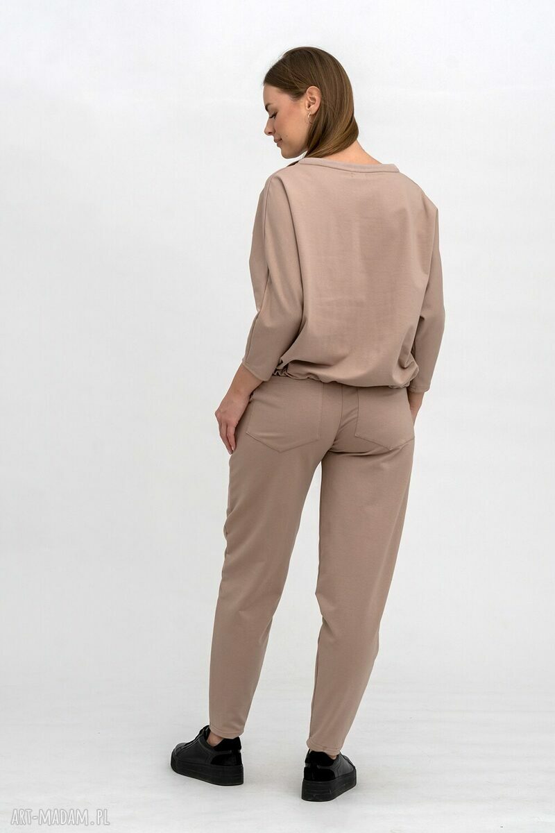 Komplet damski „Verona” cappuccino - wygodny dres z bawełną i elastanem