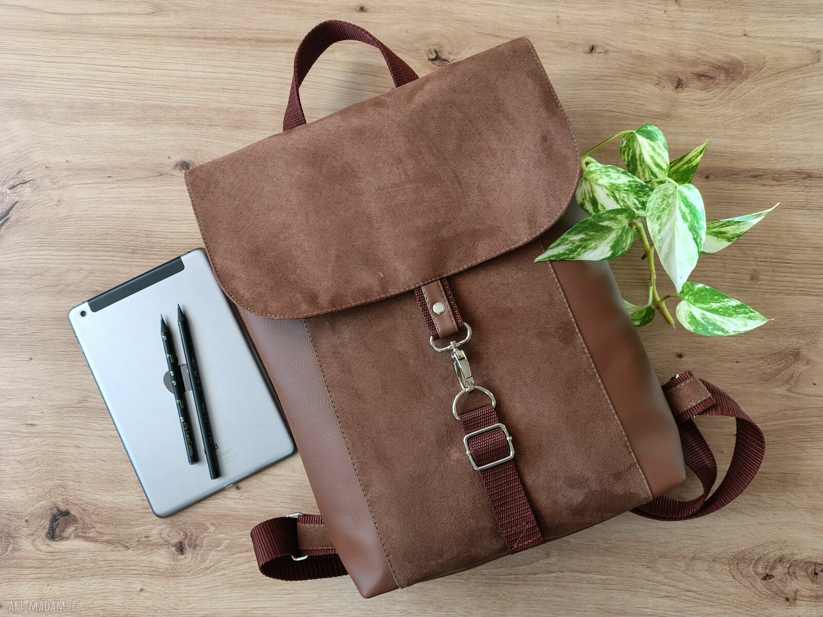 Damski plecak handmade na laptopa i A4