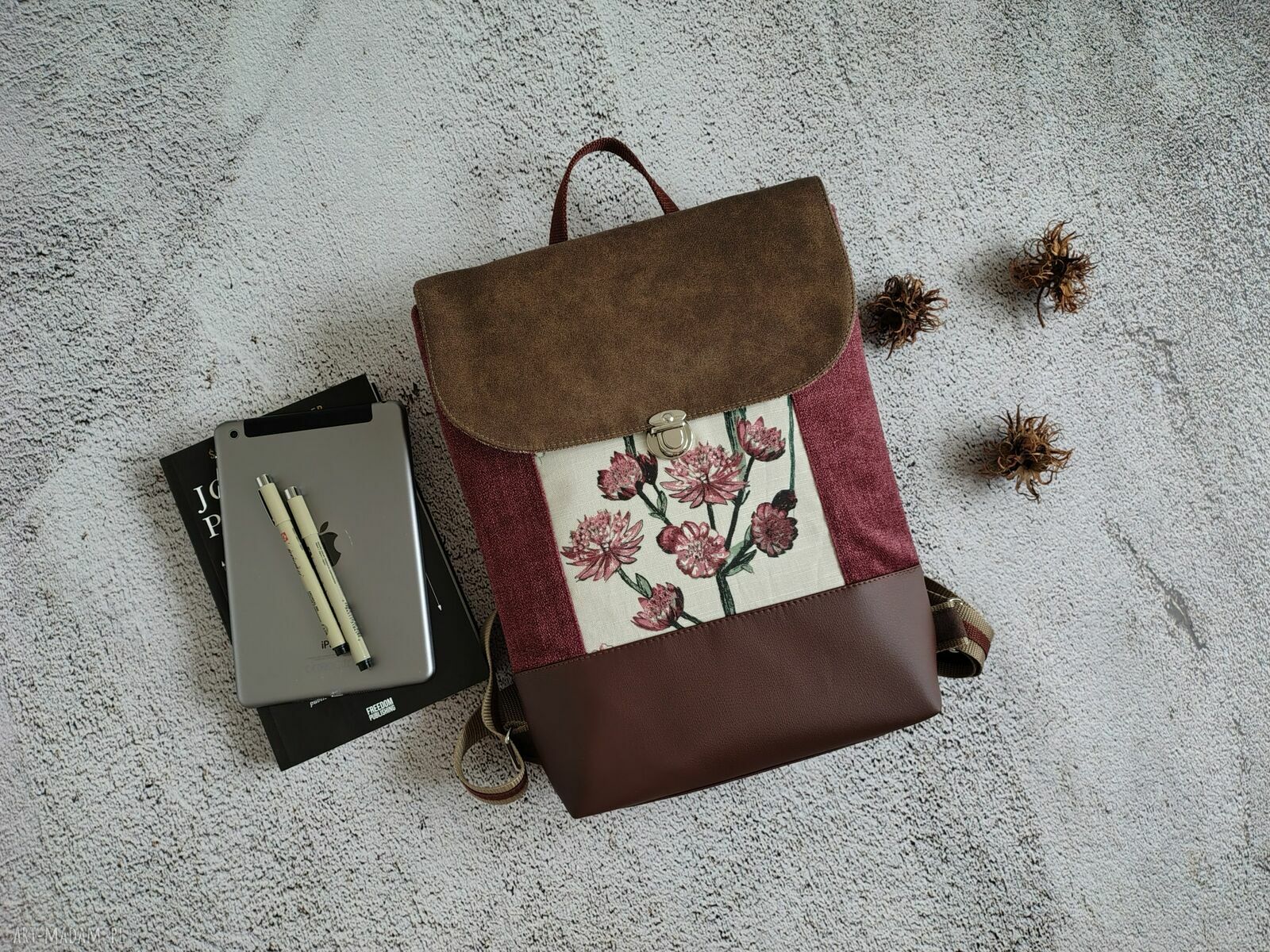 Damski plecak handmade na uczelnię i laptopa - Fabrykawis
