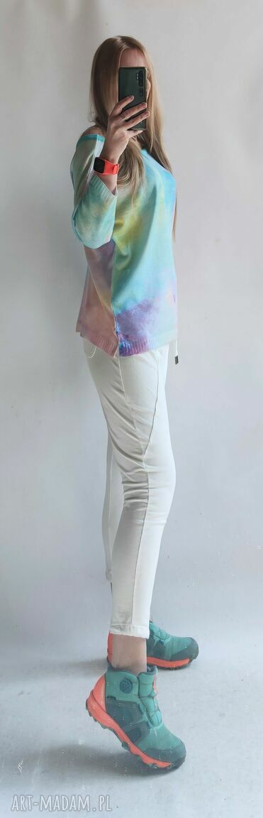 Sweter damski oversize - letni sweterek Bellafeltro w pastelach