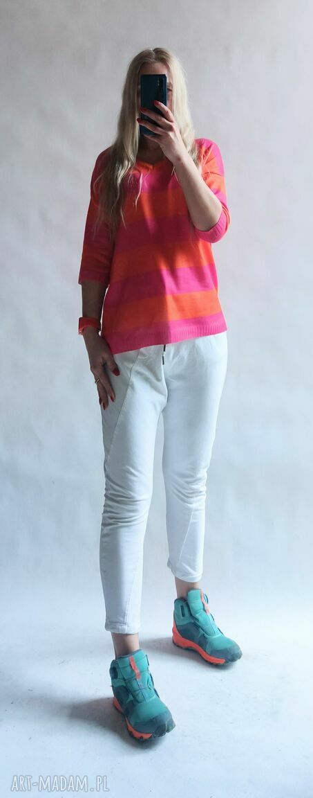 Sweter damski oversize w serek - letni kardigan Bellafeltro (rękaw 3/4)