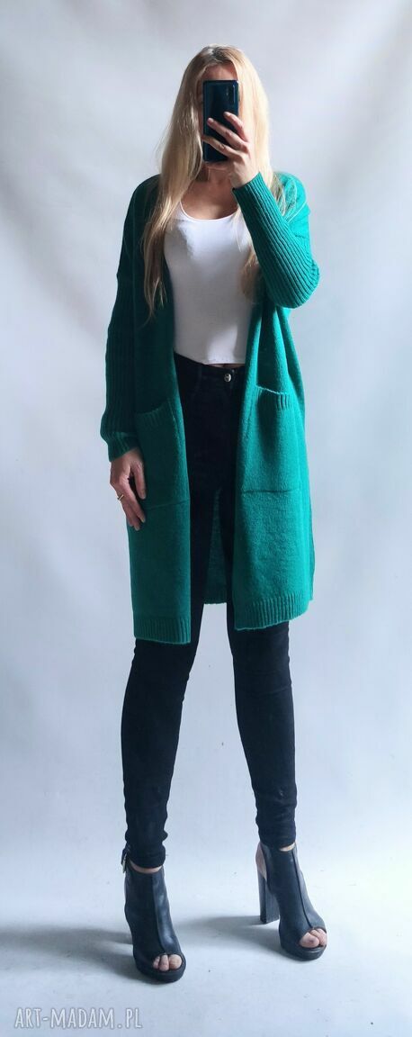 Sweter damski oversize Bellafeltro z kieszeniami