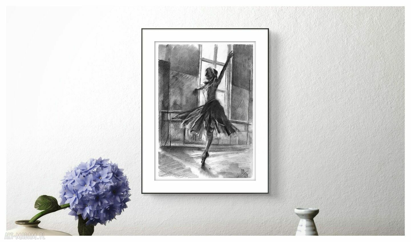 DANCE 5 - Seria Taniec (A4) - baletnica - grafika ręcznie wykonana