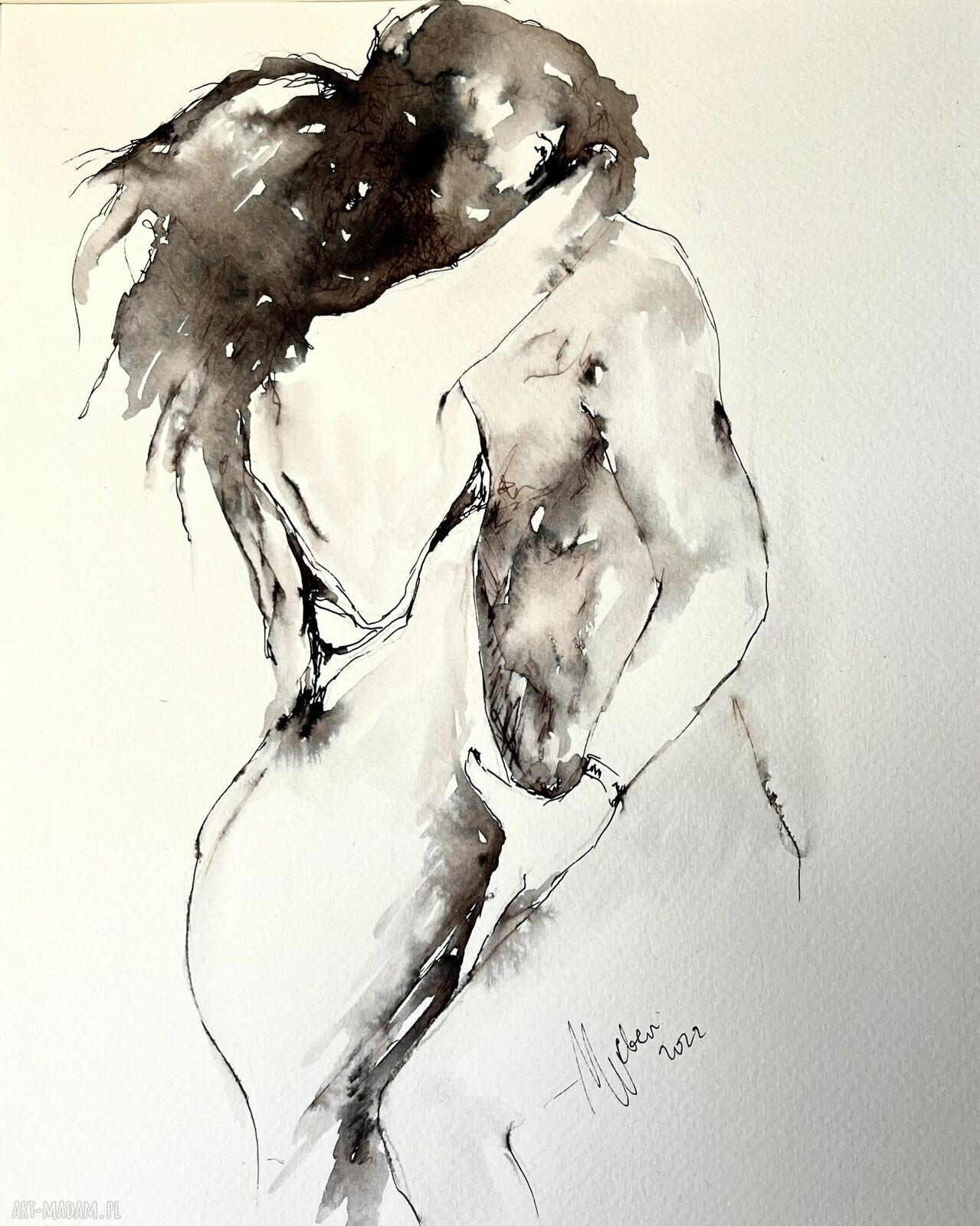 Dance - 60x80 cm: kobieca grafika nad łóżko do sypialni
