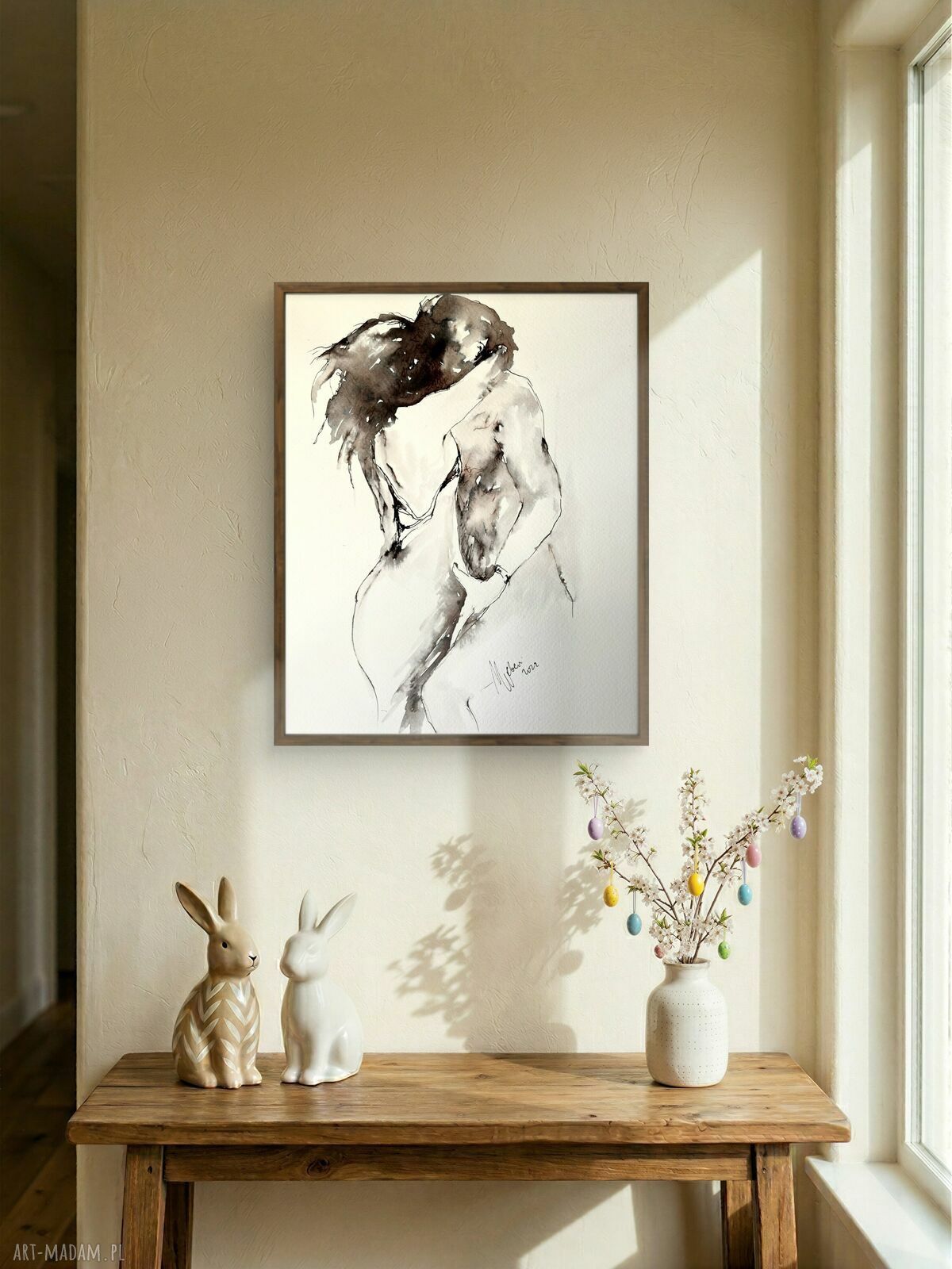 Dance - 60x80 cm: kobieca grafika nad łóżko do sypialni